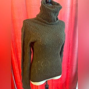 RARE Ralph Lauren Collection 100% cashmere pointelle knit turtleneck sweater L